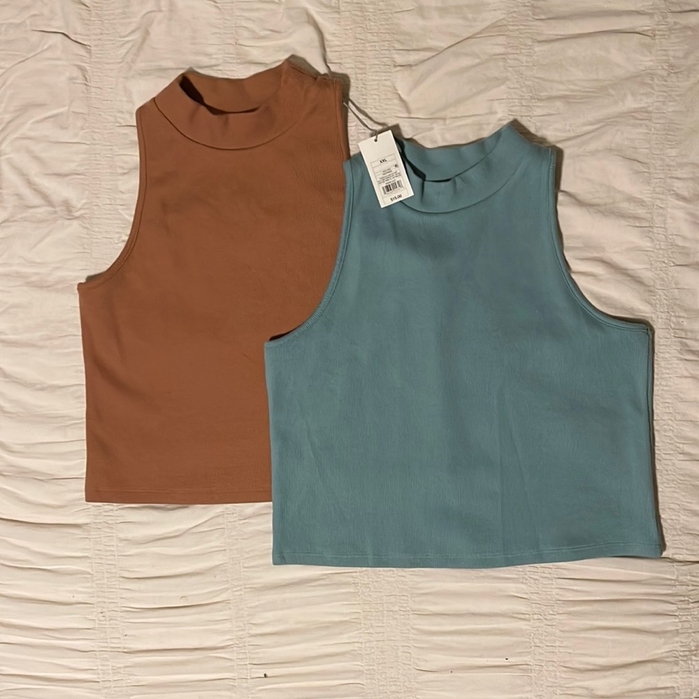 Cropped mock neck sweater vest pack of 2